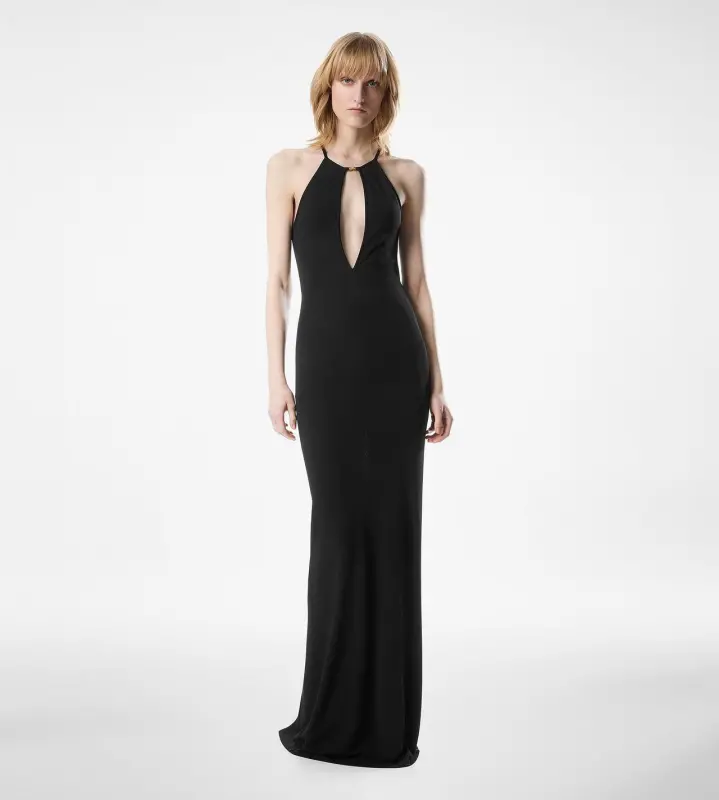 HALTERNECK EVENING DRESS WITH CUT OUT online